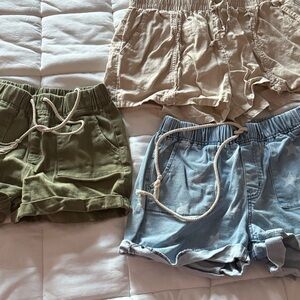 Set of Casual Shorts in Green, Beige, and Blue